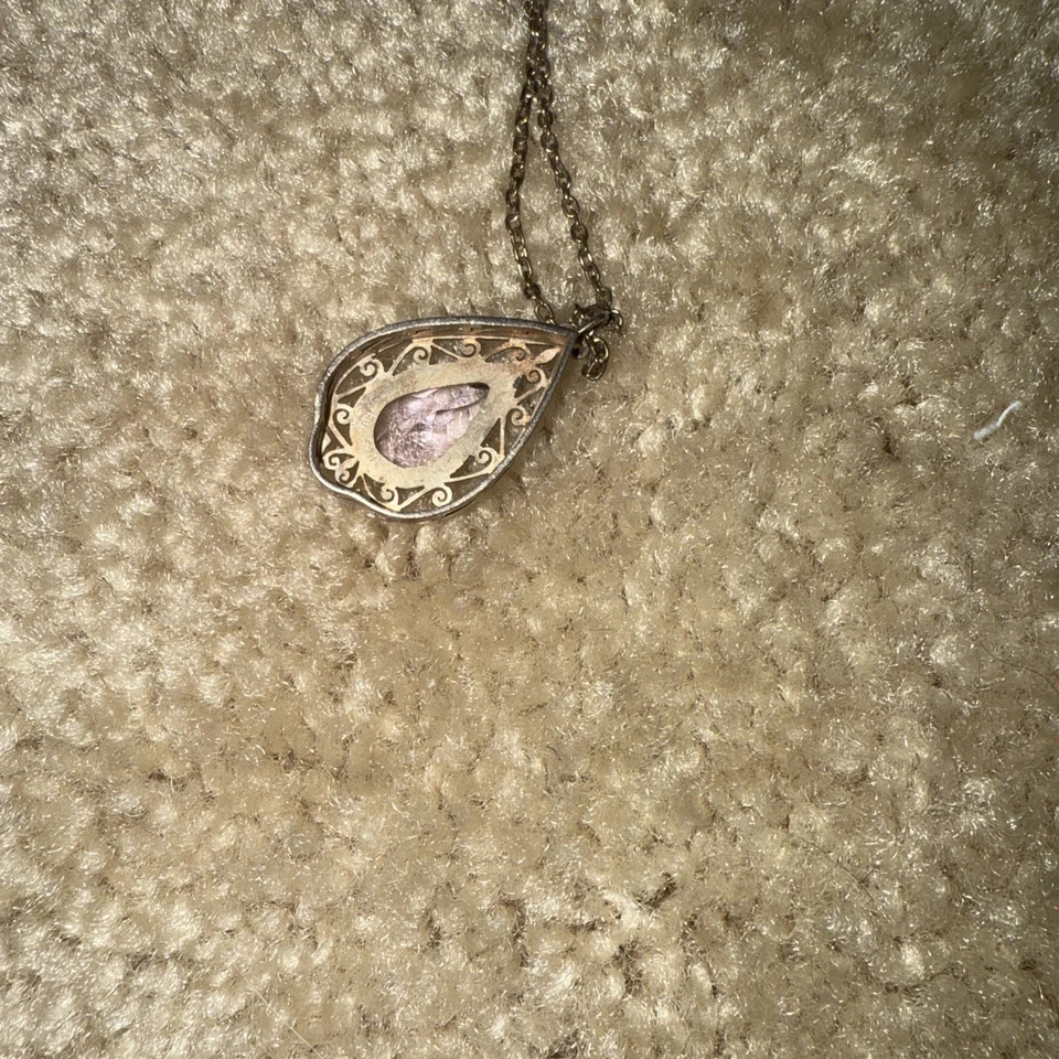 Collar de piedras preciosas de amatista de plata de ley 925 Foto 2 de 2