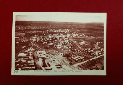 CARTE POSTALE - MEKNES - MAROC - VUE AERIENNE DE LA VILLE NOUVELLE - ANNEE 1929 - Photo 1/2