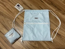 (2-PK) Wandf Drawstring Backpack String Bag Sackpack Cinch Water Resistant Blue