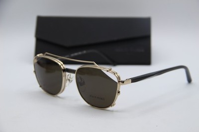 NEW ALAIN MIKLI PARIS A02024 002/71 GOLD BLACK AUTHENTIC SUNGLASSES W/CASE 52-18