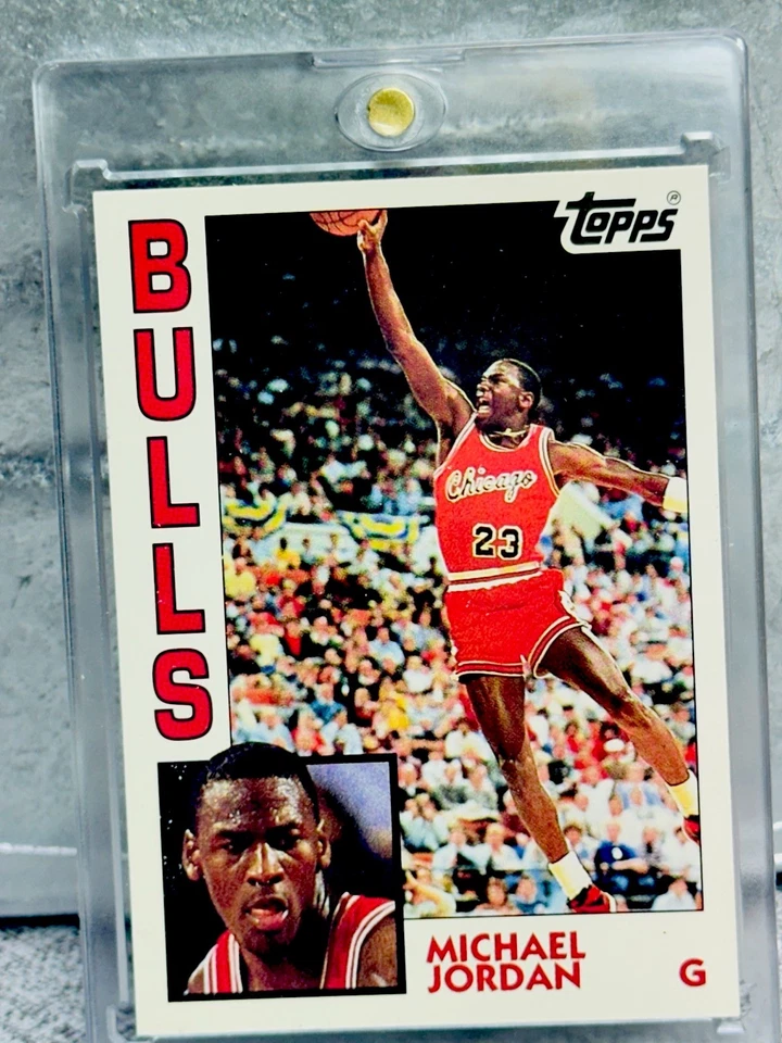 TARJETA DE NOVATO DE Michael Jordan topps the rookies original auténtica camiseta de los bulls #23 Foto 3 de 4