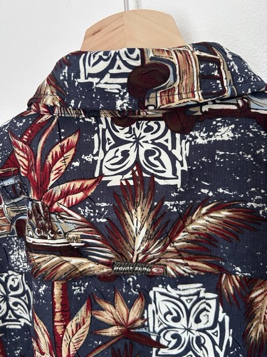 Vintage Point Zero Woody Car Palm Tree Hawaiian Summer Short Sleeve Shirt M VGC - Picture 4 of 8
