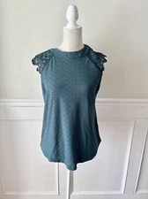 Shein Frenchy Teal Lace Cap Sleeve Top NWT Size L