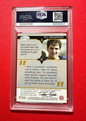 2004 ELI MANNING AUTO 10 POP 1 (ONLY 1 ) PSA 8 SAGE HIT PSA/DNA CERTIFIED Q&A - Picture 6 of 8