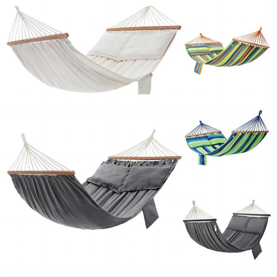 Hängematte Outdoor mit 2 Kissen bis zu 300 kg belastbar 210 x 150 cm - Bild 1 von 1
