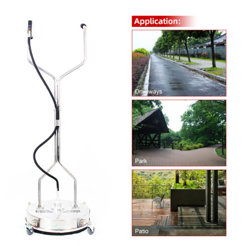 4000PSI 20" Pressure Washer Surface Cleaner Cleaning with 4 Wheels + Dual Handle