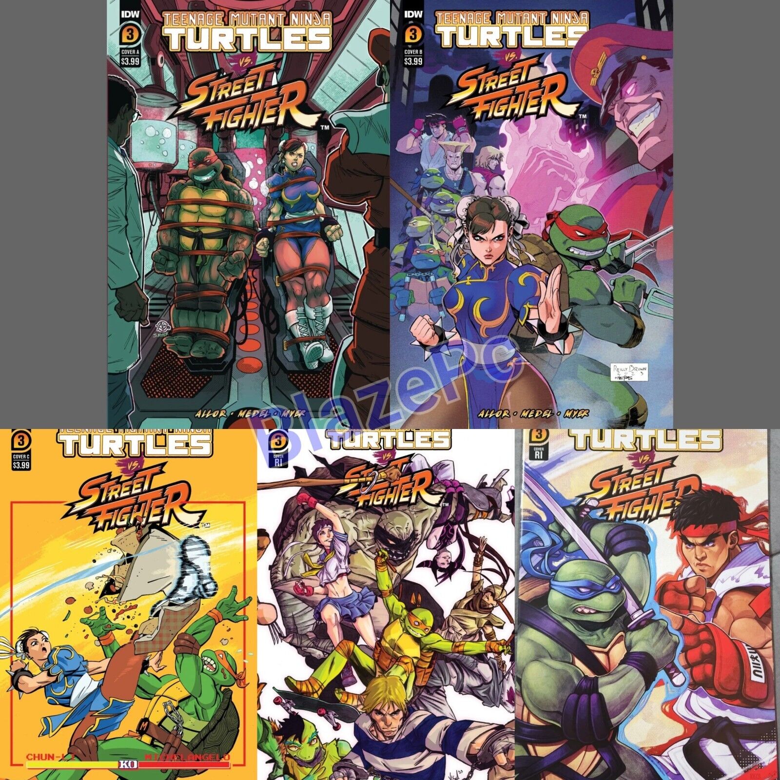 TMNT Vs Street Fighter 1 Cover A B C Variant Set or 1:25 1:50 Options 2023  NM