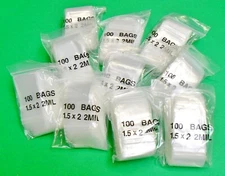 1000 Reclosable Bags 2mil Clear Poly 1-1/2 x 2" Top Lock Baggies 2 Mil 1.5 x 2"