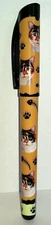 CAT PEN-CALICO-Easy Glide Gel Pen-Rubber Grip, Refillable, Shirt Clip