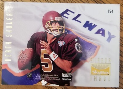 1995 SkyBox Premium Mirrow Image #154 Football Card John Elway/Heath Shuler MT