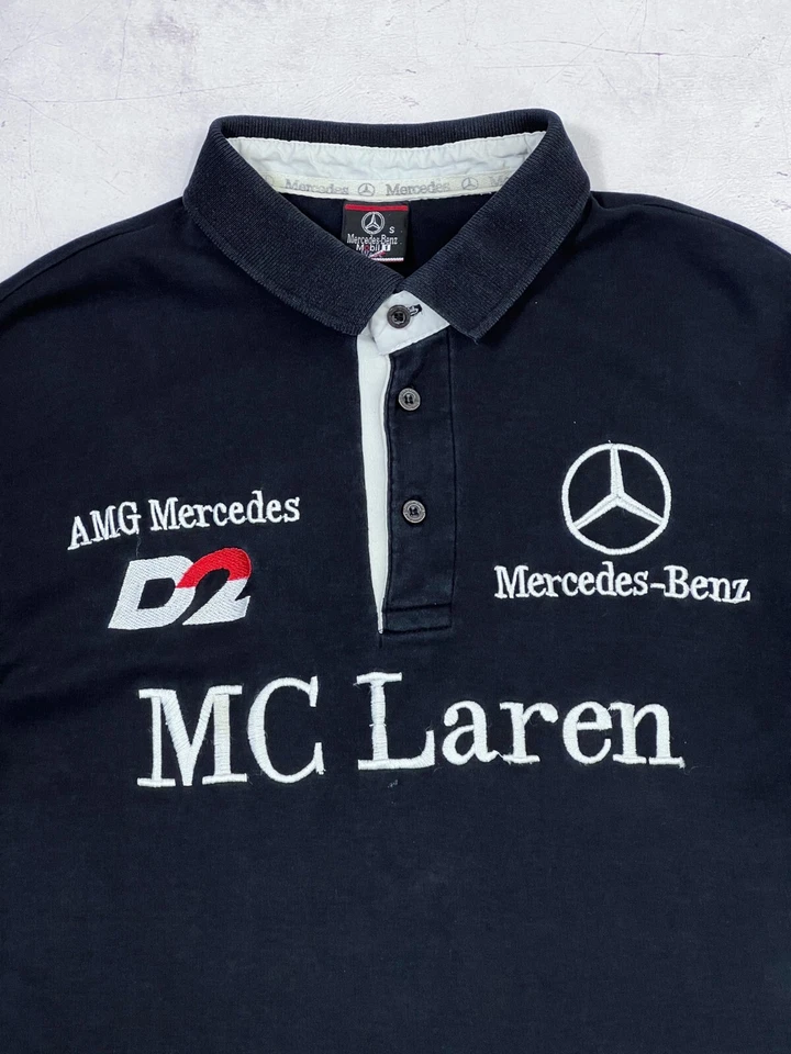 T-shirt Mercedes Benz vintage années 90 AMG brodé MCLaren D2 noir taille S - Photo 3/4