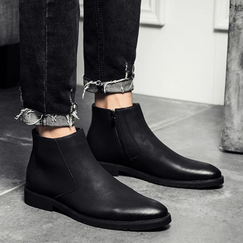 Leather Men Boots Business Dress Boots Shoes Men Ankle Boots Men