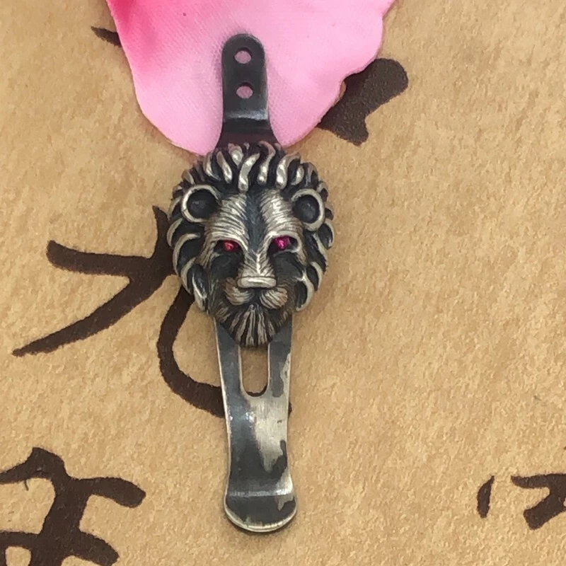 1 Pc Custom Made Silver Lion Steel Pocket Clip for Hinderer XM18 3.5' Knives - Image 2 of 4