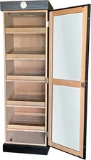 Humidor Supreme Premium Large Cigar Humidor Cabinet, Shelves, Black -3000 Cigars