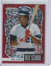 2021 Prizm Rod Carew OLD SCHOOL RED DONUT DISCO CIRCLES HOLO #d 54/99