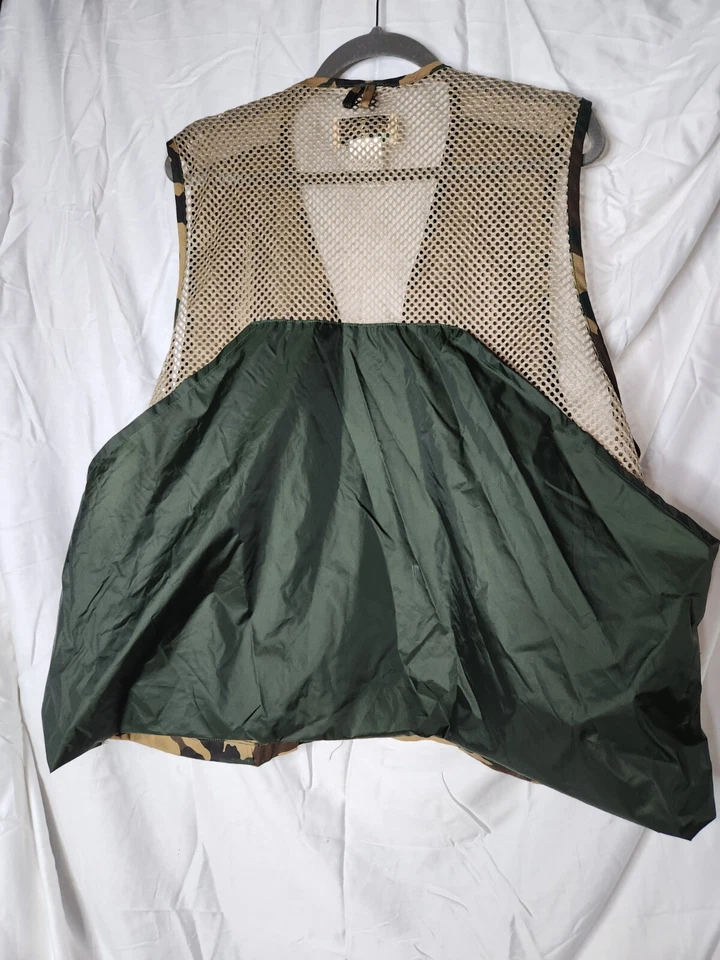 Camo Hunting Vest Game Winner Sportswear Vest 1X/2X Adjustable Green Mesh Zip - Image 4 of 4