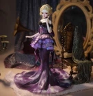 Handmade Evening Gown Outfit Set BJD clothes Hair Wig shoes For 1/4 BJD Doll