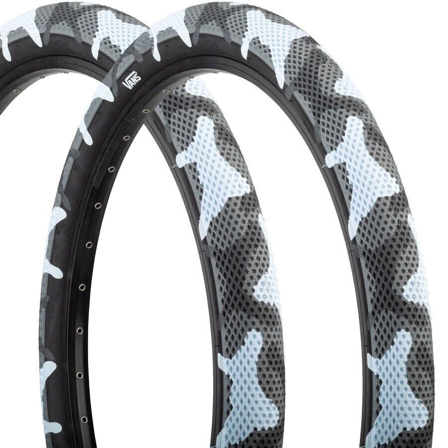 PAIR OF CULT BMX VANS BICYCLE TIRES 29 X 2.10" GRAY CAMO - 2 Tires Total