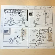 Private Parks 1950s Original Comic Art Page 19 14x10 3/4 Joe Yank