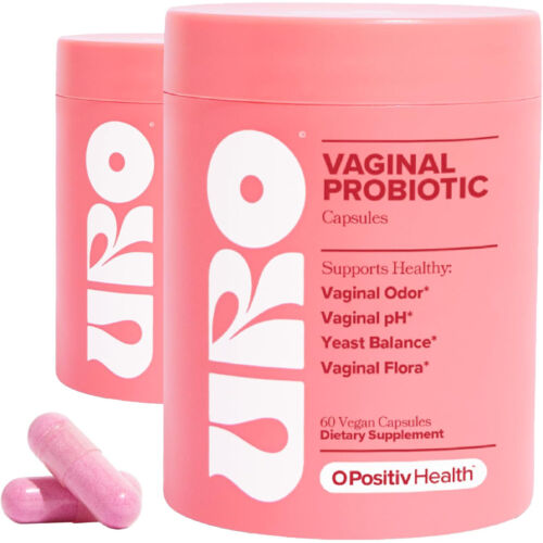 2 Pack URO O Positiv Vaginal Probiotics 60 COUNT Women pH Balance w/ Prebiotics