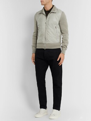 NWT TOM FORD Merino Wool And Padded Nylon Jacket Gray IT52