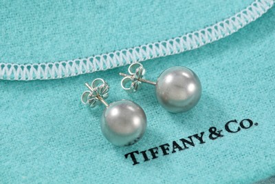tiffany silver ball stud earrings