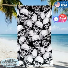 Skeletons & Skull Oversize Beach Towel Quick Dry Soft Microfiber Towel Sandfree