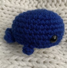 crochet whale plush stress ball sea animal desk pet