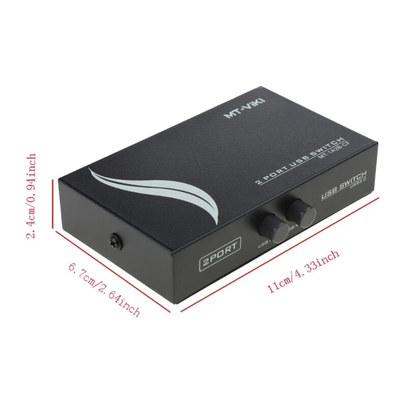 2-Port USB Hub for Printer Sharing Between Two Computers  