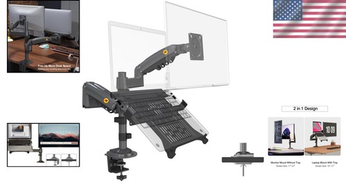 Full Motion Desk Mount for Laptops and Monitors - 10-27” Compatibility - Picture 2 of 8