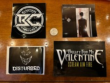   Random Rock  N  Roll Lot of 4 Band, Stickers  Free Flag Sticker