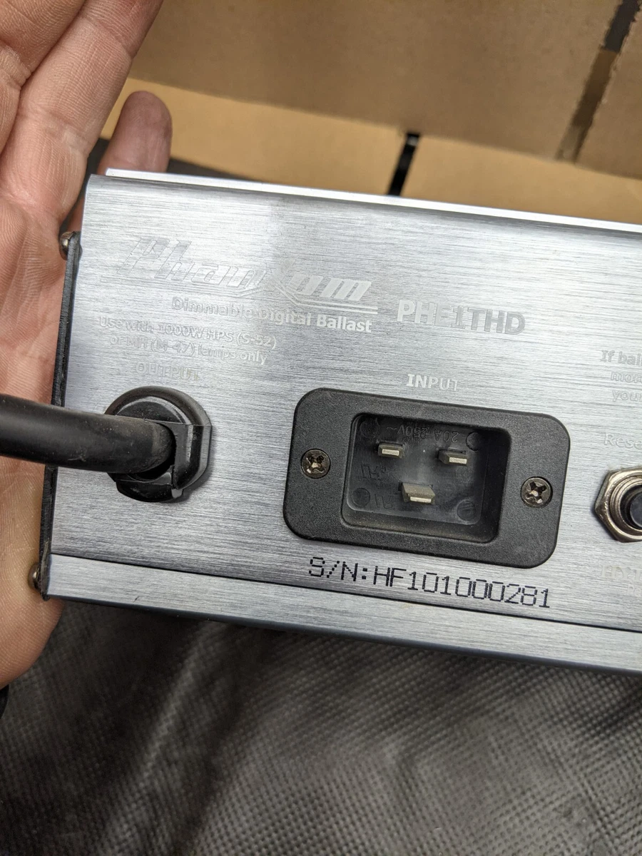 PHANTOM PHE1THD 120 240 V Dimmable Digital Hydroponics Ballast for