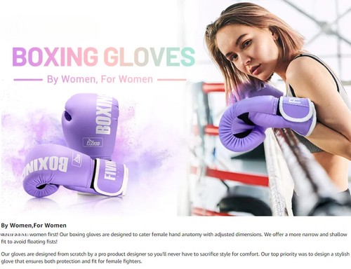 Style Boxing Gloves For Women, PU Leather, Training Muay Thai,Sparring,Fighting - Picture 11 of 16