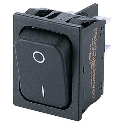 Interruttore A Bilanciere Nero DPST On/Off 15A 250V - Dimensioni Rettangolari Grandi Per Pannello 27x21mm
