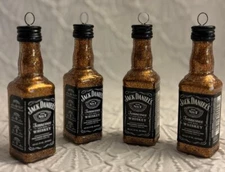 Jack Daniels No 7 Shot Bottle Alcohol Theme Ornaments Set of 4