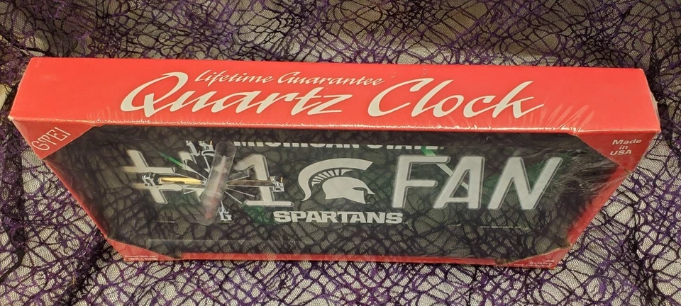 Michigan State Spartans NCAA # 1 Ventilador Cuarzo Placa Reloj Foto 2 de 3