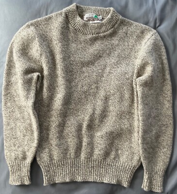 VTG Green Mountain Threadworks Hebo Raggs Sweater Taupe/Oatmeal Womens L Prep