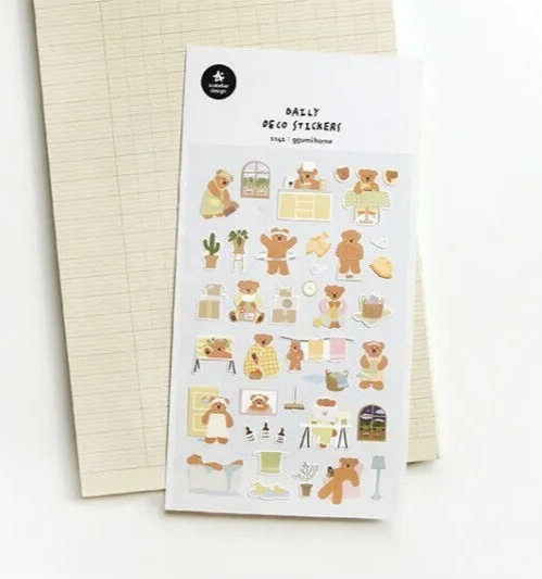 Ggumi Home Suatelier Stickers cute bear diary journal planner scrapbook sticker