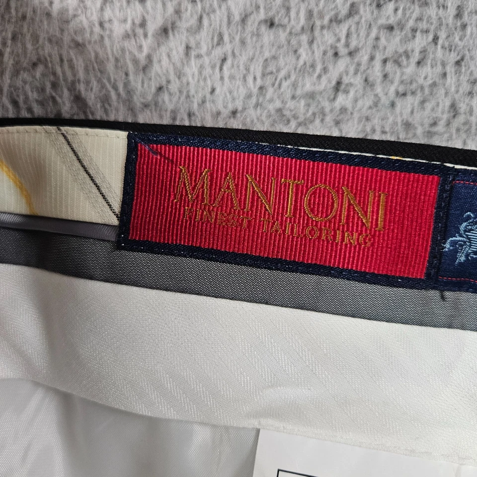 Mantoni 正装裤子男式 38 x 35 100% 羊毛平前黑色 — 第 3/4 张图片