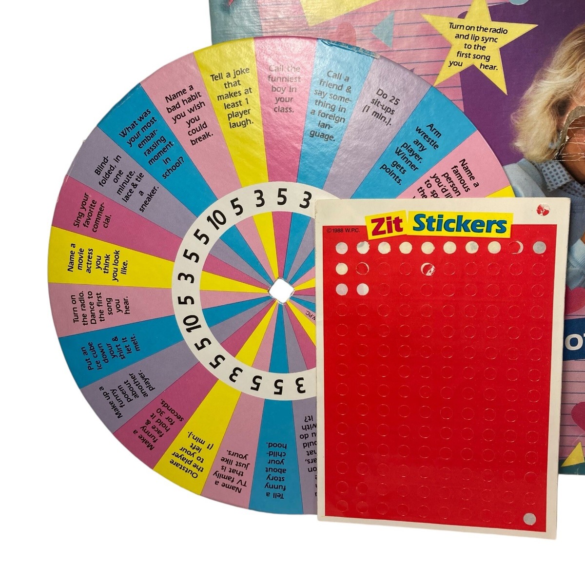 Vtg Girl Talk 1st Edition Board Game 1988 with 126 Zit Stickers 3