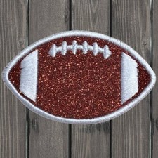 Glitter Football Embroidered Patch   Iron On