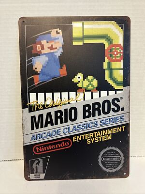 Mario Bros Poster arcade classics series nintendo nes game room rustic look New