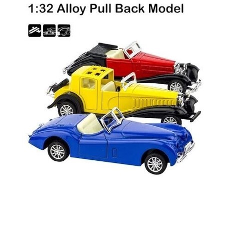 Classic Car Model 1:32 Collectible Vintage Pull-Back Alloy Diecast Car Toys Pk-6 - Picture 2 of 4