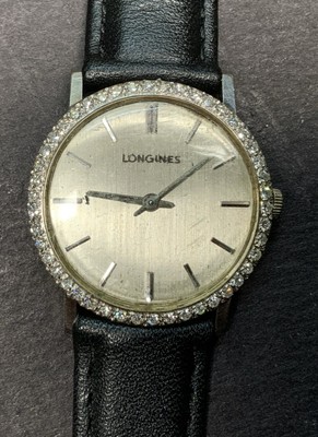 1966 Longines 14k White Gold Diamond Bezel 28mm Ladies Watch  display picture 1