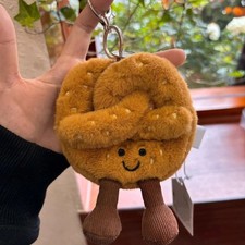 Jellycat Amuseables Pretzel Plush Bag Charm Keychain Collectible NWt Cute Gift