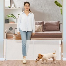 24 Inches Tall Retractable Dog Gate for The House, Short Baby Gates to Step O...