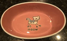 petrageous oval cat bowl-pink