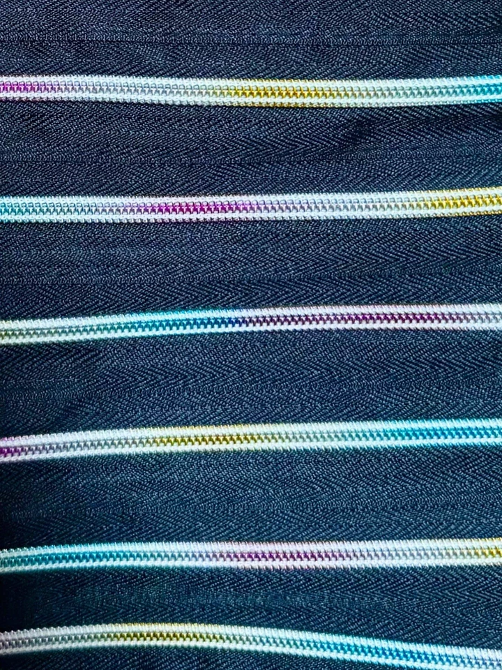 Bolso Bandolera ZIPIT Negro Arco Iris Rayas Cremallera Cartera Retro Festival Foto 3 de 4