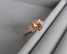 Oval Cut Morganite Ring 925 Sterling Silver Gift For Her Engagement Ring.