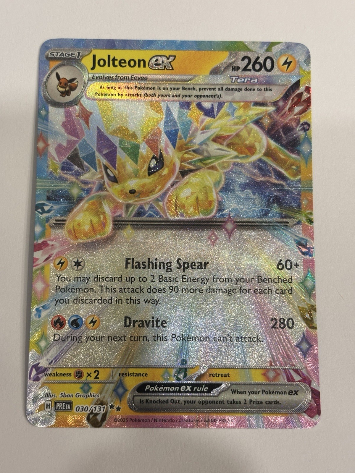 Jolteon Ex Prismatic Evolutions Pokémon #30 /131 Holo Mint